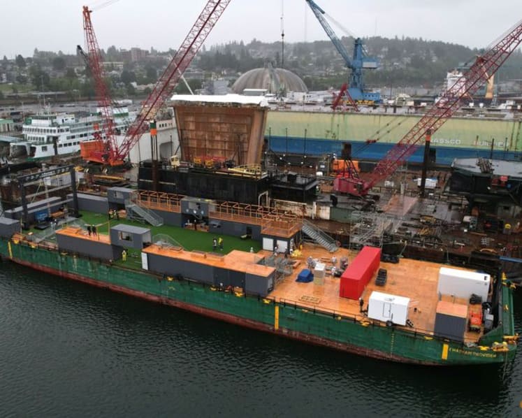Seattle World Cup barge gives soccer's global language a waterfront home