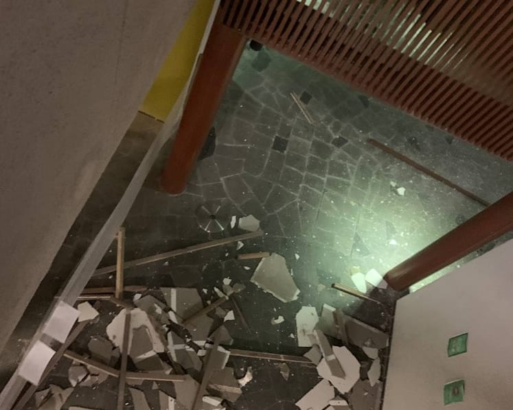 False ceiling collapses at NTU, no injuries reported