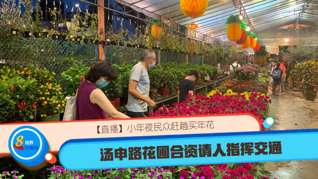 小年夜民众赶趟买年花 汤申路花圃合资请人指挥交通