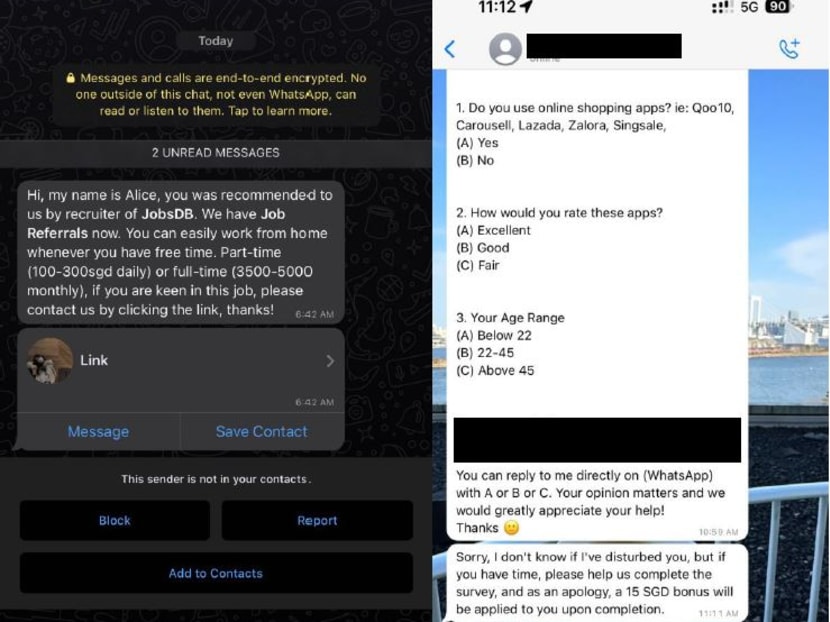 Examples of how the scammers would make initial contact with a victim.