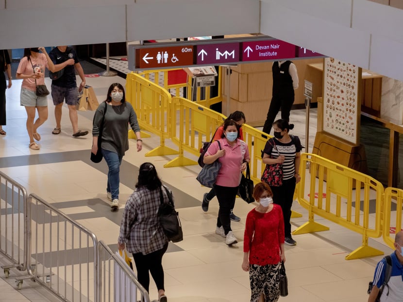 People seen at Westgate shopping mall on May 17, 2021.