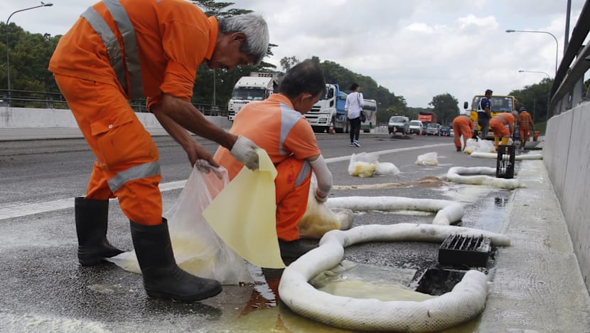 Oil spill on BKE causes massive road disruption