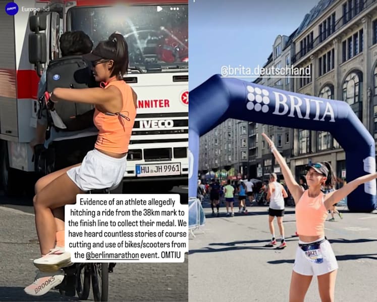 Chinese fitness influencer apologises after being caught riding bicycle during Berlin Marathon