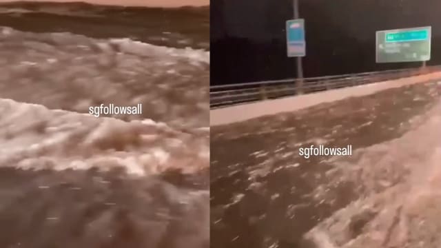 武吉知马快速公路化为河 PUB：排水口阻塞所致