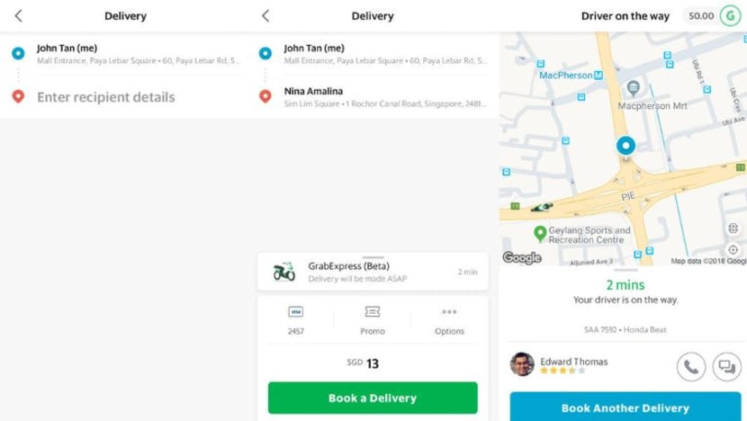 Grab uji khidmat penghantaran barang di timur S'pura Grab uji khidmat penghantaran barang di timur S'pura