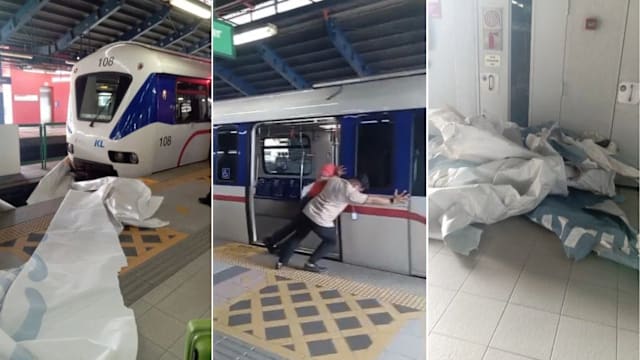 马国轻快铁列车疑被海报卡住 服务停摆逾一小时