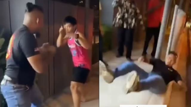 不知对方原来是拳击手 马国保安挑衅单挑被击倒