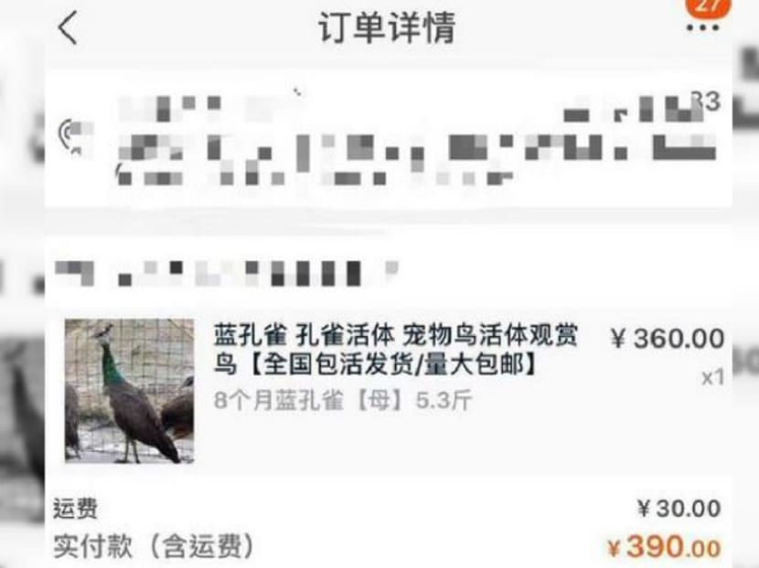 “I suddenly remembered to look up the delivery date of my clothes, and realised I had also bought a pig and a peacock," said the man.