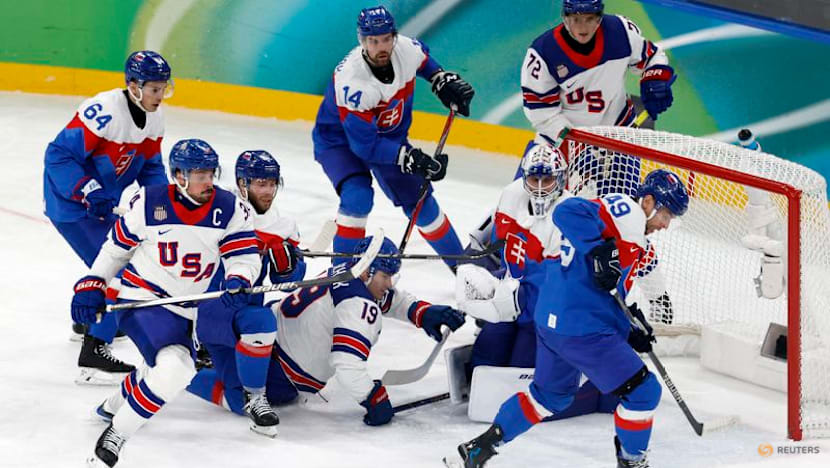 Ice hockey-US rout Slovakia to set up final showdown with Canada