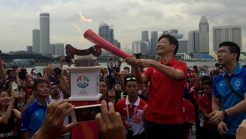 Minister Lawrence Wong lights 28th SEA Games Torch