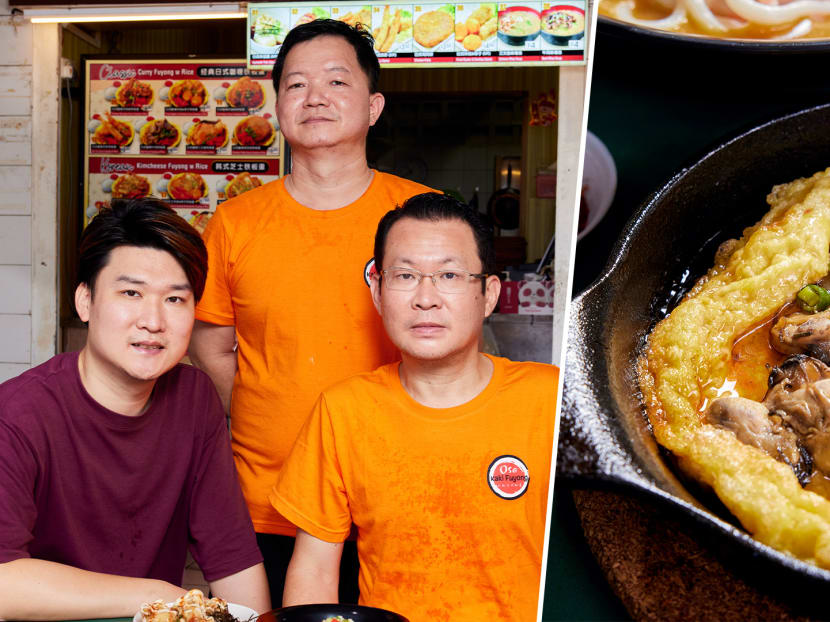 Super popular hotplate oyster omelette from Ngee Ann Poly&rsquo;s food court found at Beauty World food centre 
