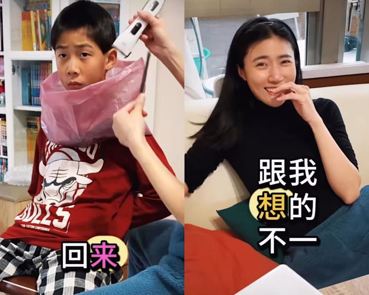 Actress Kate Pang cuts son’s hair for the first time. He ends up looking like someone did it 'to torture him'