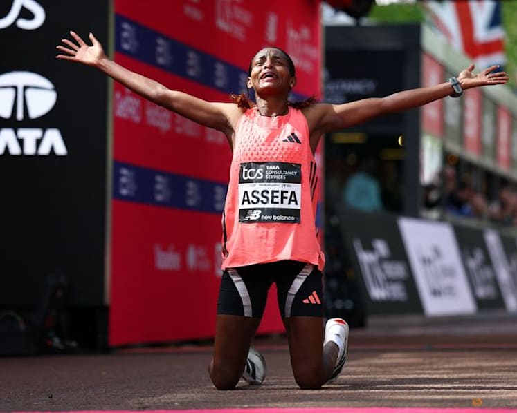 Ethiopia's Assefa breaks own world record at London Marathon