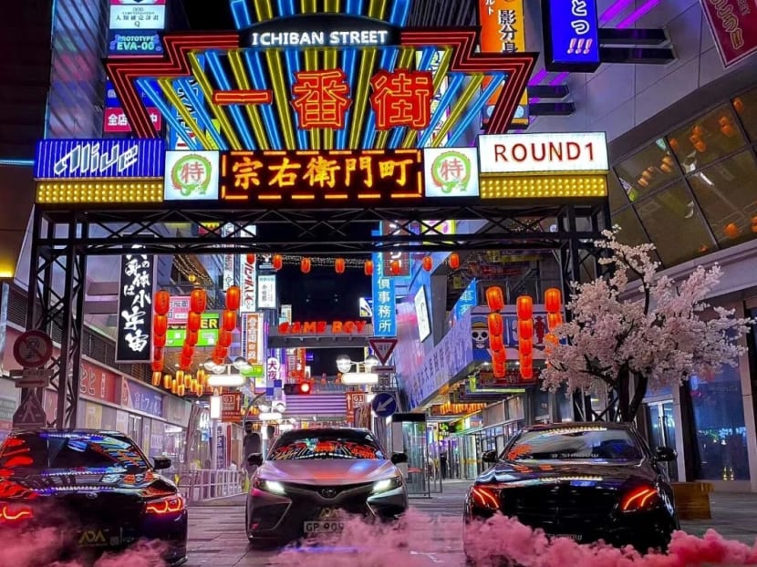 Ichiban Street has been outfitted to resemble famous commercial streets in Japan.
