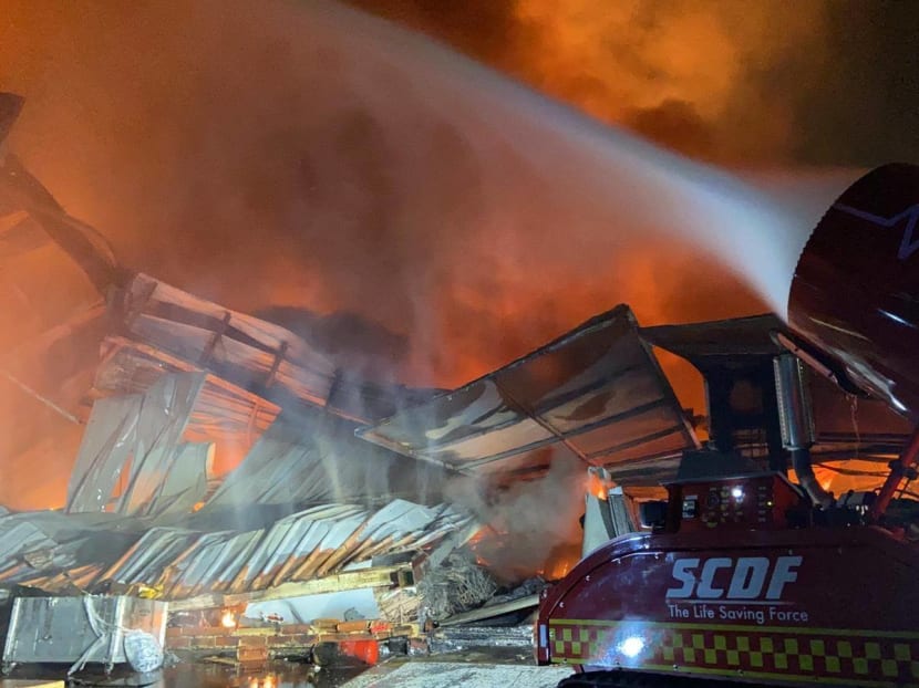 Upon its arrival at the scene, SCDF said that the fire had fully engulfed a warehouse.