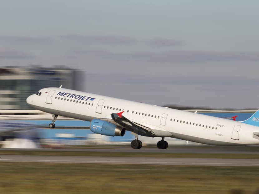 The Metrojet's Airbus A321 with registration number EI-ETJ that crashed in Egypt's Sinai peninsula, takes off from Moscow's Domodedovo airport, Russia, in this picture taken Oct 20, 2015. Photo: Reuters