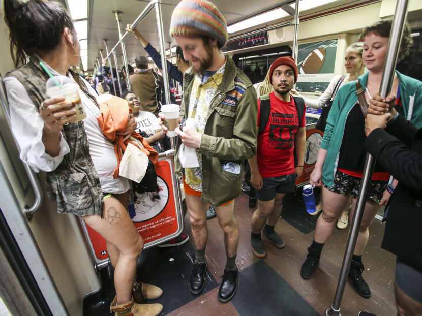 Public transit riders in 60 countries strip to underwear