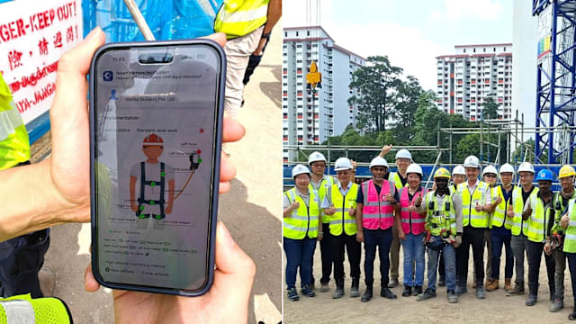 加强工作场所安全 组屋工程首度引入智能安全带