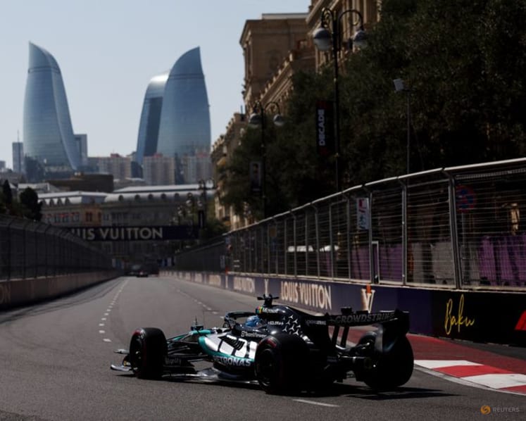 Russell tops opening Azerbaijan practice, car trouble sidelines Antonelli
