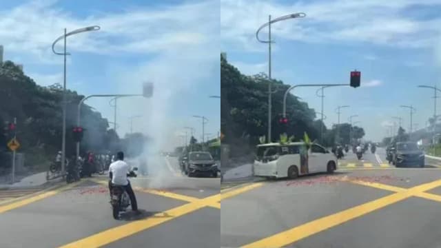 送殡时马路上燃爆竹 马国警方逮12人