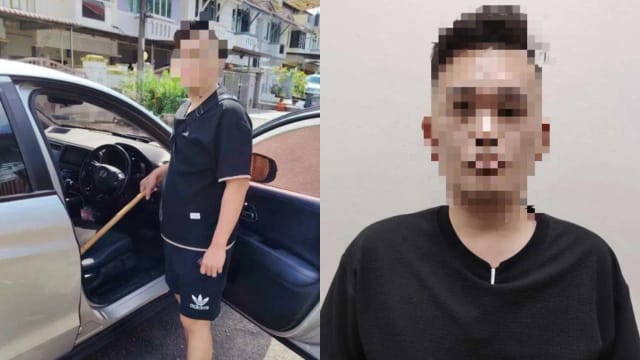新山关卡前不满他人插队 马国男司机持棍恐吓遭逮捕