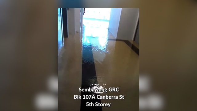 三巴旺组屋电梯间大雨时淹水 市镇会正同当局探讨长期解决方案