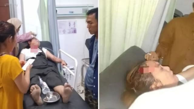 印尼游乐场设施断裂倒塌 母亲为救孩子致头皮裂开