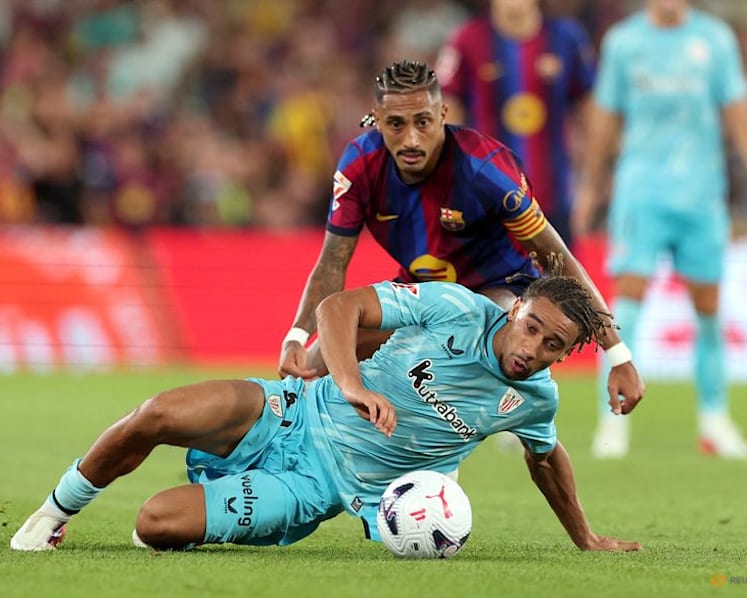 Raphinha, Fermin score as Barcelona beat Athletic 2-0 in home opener