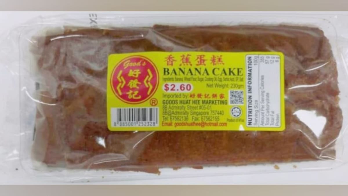 Banana cake from Malaysia recalled over preservative levels: SFA - CNA