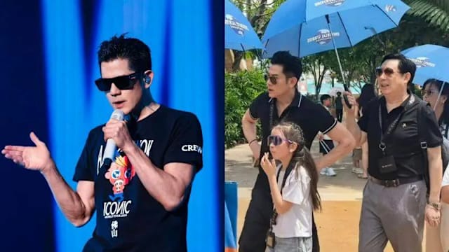 天王一家三代同游新加坡！郭富城同框岳父，状态反差引热议