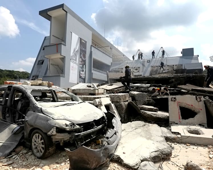 'Explosions', collapsed buildings, part of multi-agency counter-terrorism drill