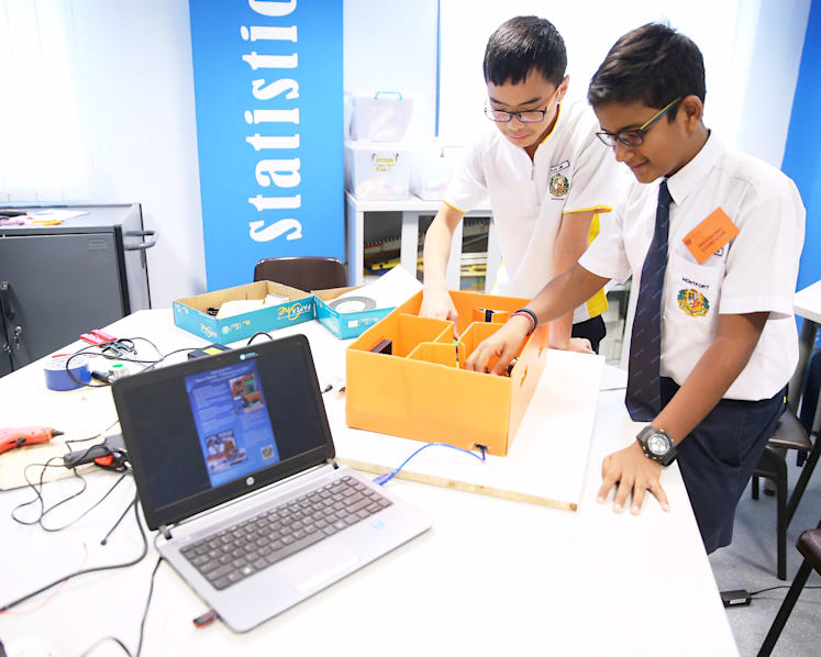 Students get a break from books to tinker with circuits and code
