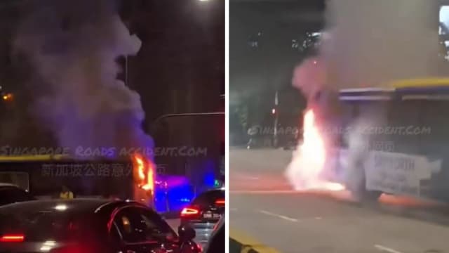 汉达英达巴士裕廊东起火 乘客：死里逃生太惊险