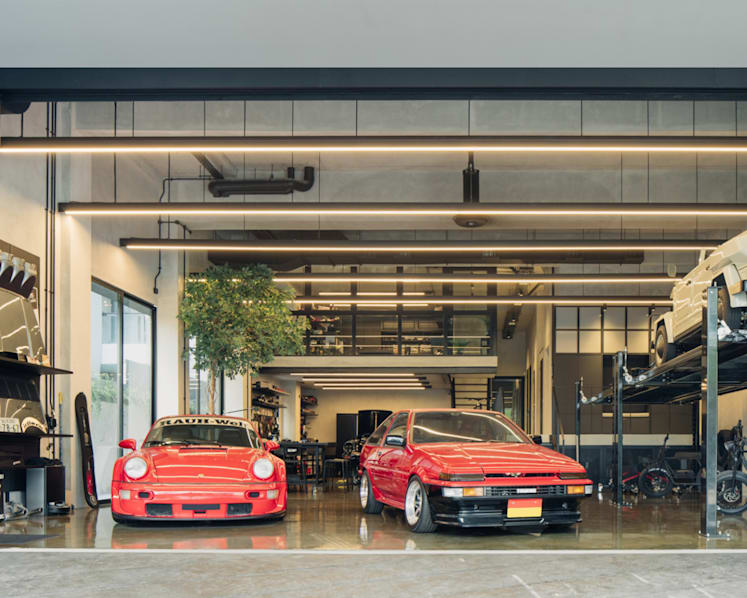 A car enthusiast’s dream house with a garage space that can fit up to 8 cars