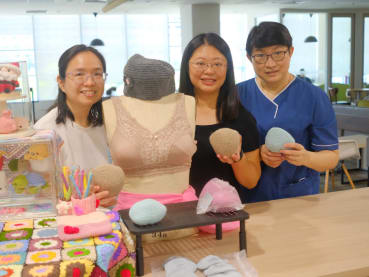 At this hospital, the staff crochet bra inserts for breast cancer surgery patients to help them feel good again 