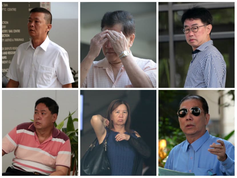 First row L-R: See Chye Huat, Seah Ee Lam, Seet Seo Boon. Second row L-R: Or Poh Soon, Lim Poi Hwa and Toh Hee Choye. Photos: Jason Quah/TODAY