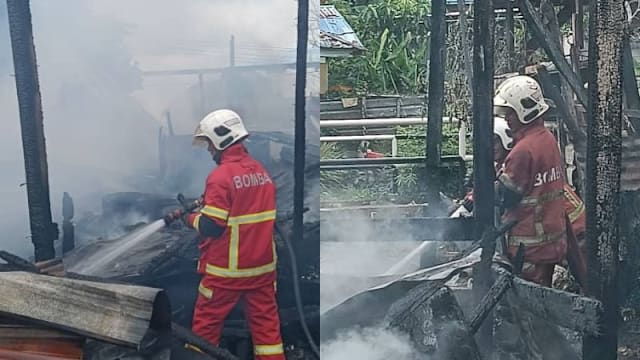 砂拉越火灾烧毁两间木屋 民众竟忙着直播无人报警