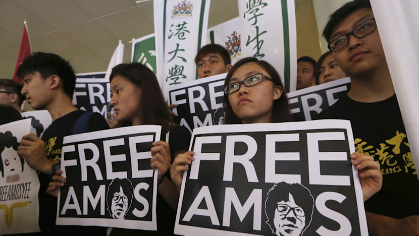 Hong Kong students protest near Singapore consulate urging Amos Yee's release