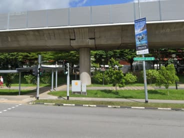 A screenshot of the walkway along Yishun Avenue 2 where Lim Zhao Rui was driving.