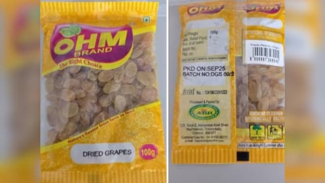 葡萄干含未经申报过敏原 被食品局下令召回