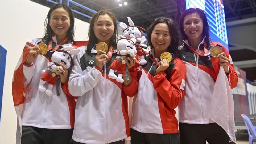 Swimming: Women’s 4x100m freestyle relay team clinch Singapore’s 1,000th SEA Games gold Swimming: Women’s 4x100m freestyle relay team clinch Singapore’s 1,000th SEA Games gold