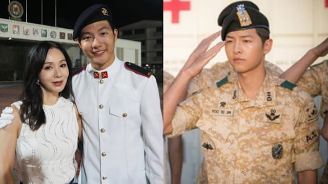 徐秀盈晒大儿子军装帅照，网友直呼：以为看到了宋仲基