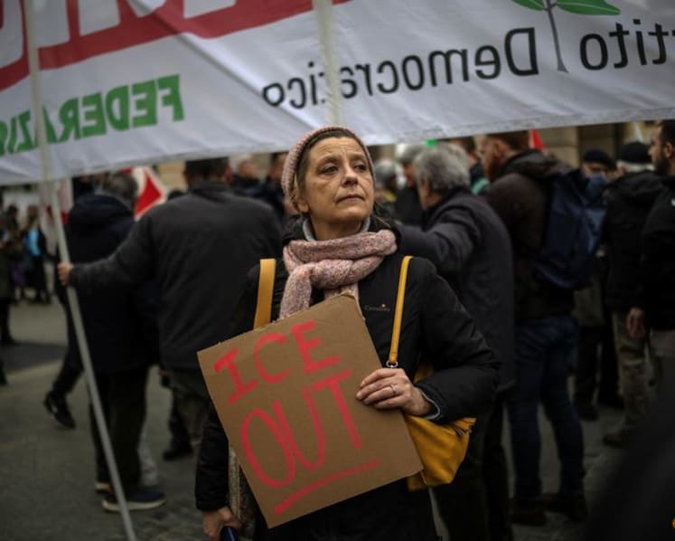Hundreds protest in Milan over US ICE role in Games security