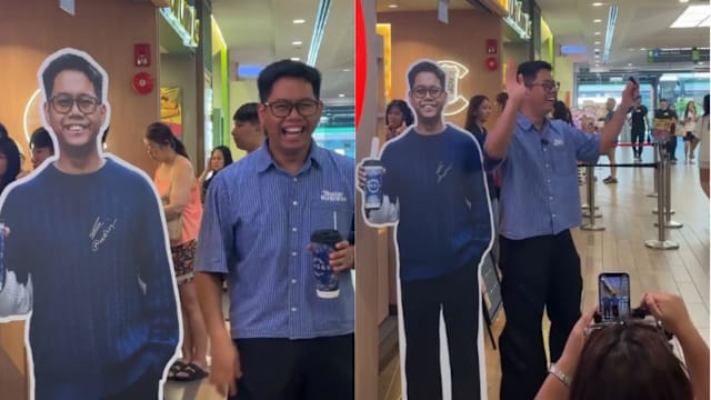 “许愿”茶饮品牌进驻 男子愿望成真还获人形立牌