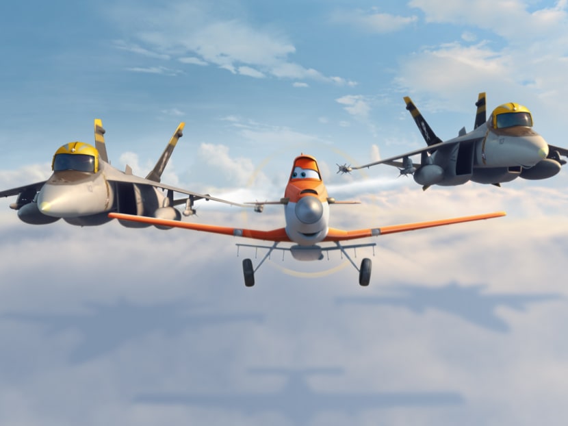 Dane Cook voices Dusty who is flanked by Echo and Bravo voiced by Top Guns Anthony Edwards and Val Kilmer