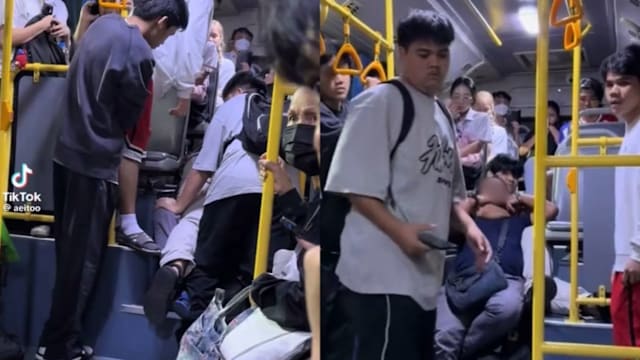 泰男巴士上偷拍女乘客裙底 被几名大学生制伏