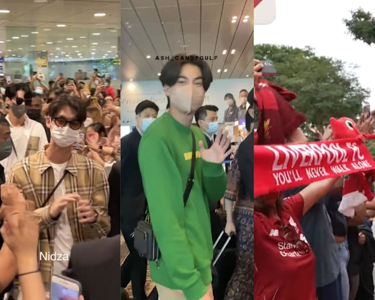 #trending: Fans flock to Changi Airport to welcome Thai actors, Liverpool FC