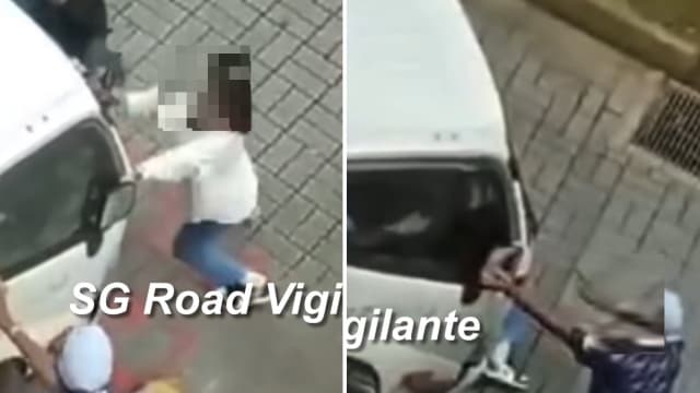 榜鹅多人“人肉”挡罗厘 女子被撞倒险卷入车底  