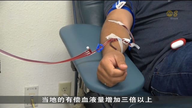 不少美国低收入人士 以出售血液赚取现金
