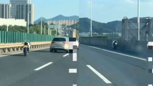 “无人骑乘”的摩托车？原来骑士摔车骨折